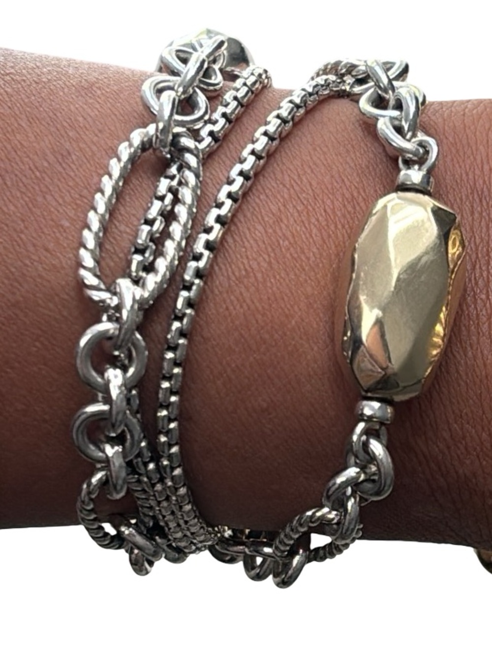 David Yurman Sterling Silver & 18k Gold Multi-strand Bracelet ✨PLEASE READ✨